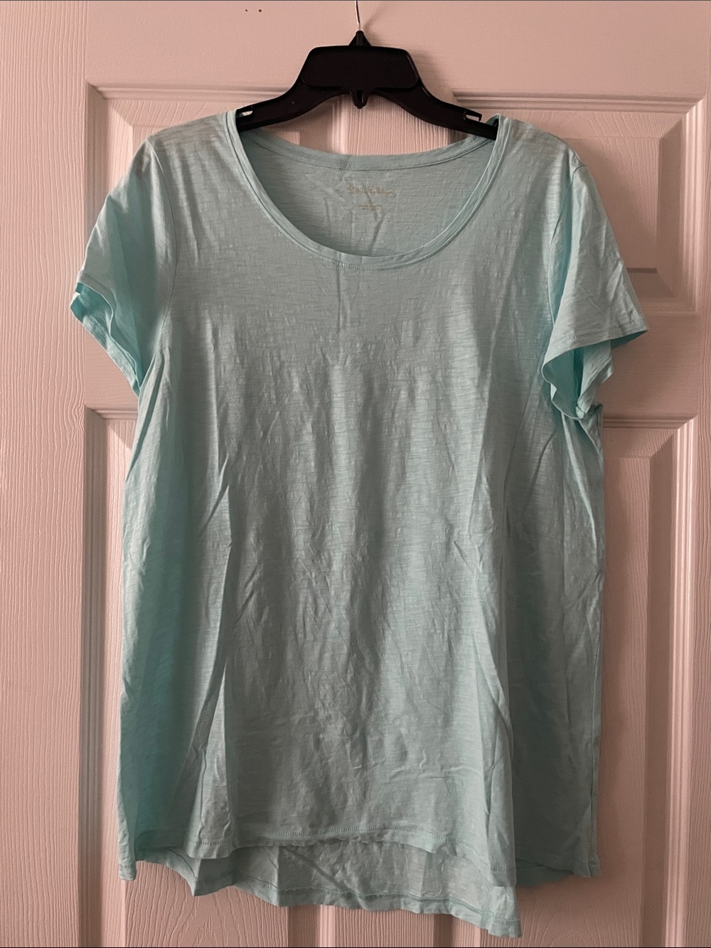 Lilly Pulitzer Light Aqua Scoop Neck Short Sleeve Tee